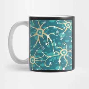 neural network - light yellow and water green pattern Mug